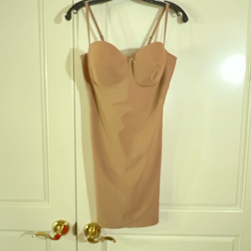 SKIMS Tan Bodycon Shapewear Spaghetti Strap